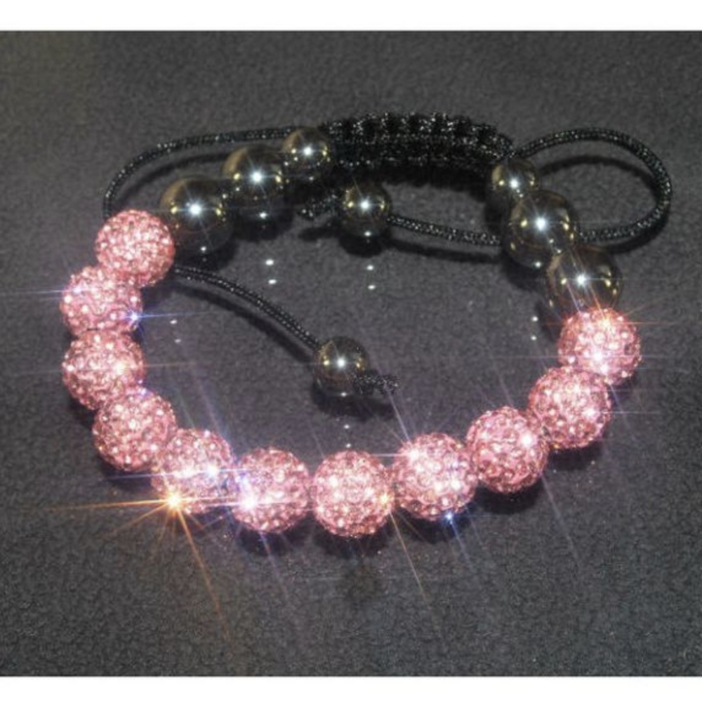 Pink crystal hematite bracelet NWT